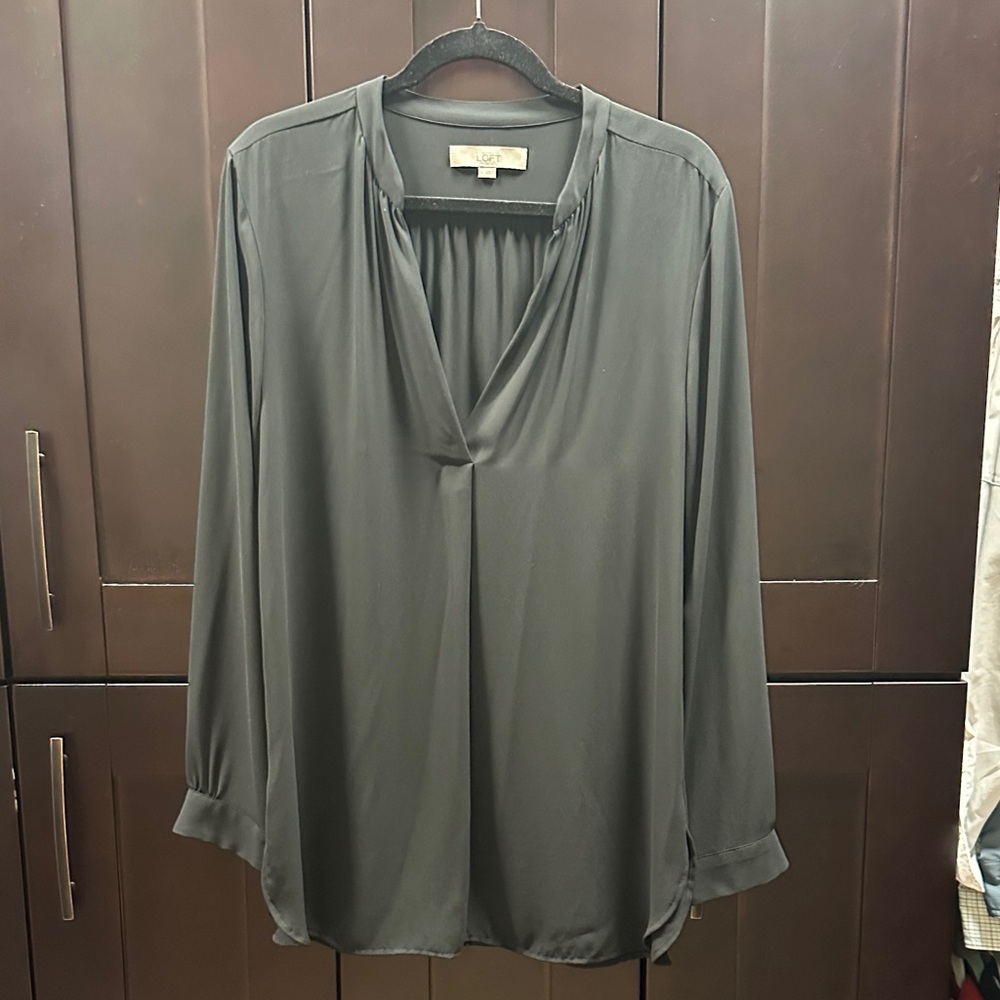 LOFT Dark Gray Blouse